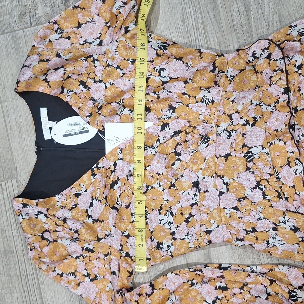NWT Wayf pink and gold floral dress sz XS - Picture 10 of 11